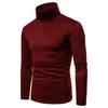 Pulls pour hommes 2023 Hommes Automne Turnleneck Pull Solide Couleur Pull Mince Stretch Slim Manches Longues T-shirt Hommes Tee Tops Vêtements MY235