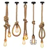 Tak vintage hamp rep hängande lampor attic personlighet industriell e27 inomhusbelysning för loft/vardagsrum/bar retro hängande lampa 0209