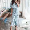 Casual Dresses Women's 2023 Spring Fashion Temperament Sexy Lace-up Print Stitching Floral Irregular Dress Ropa Aesthetic