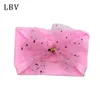 Fashion Lace Bow Baby Girl Ribbon Headband Soft Elastic Nylon Newborn Hair Bands Child Infant Hairwraps 1569