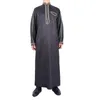 Ethnic Clothing Muslim Robes Men'S Saudi Arabia Long Sleeves Washed Velvet Embroidered Collar Vetement Islamique Pour H