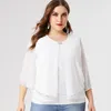 Chemise 2023 automne femmes à manches longues en mousseline de soie Blouse T-shirt mode dames rétro élégant maman vêtements grande taille femmes hauts