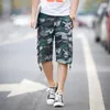 Shorts masculinos de verão masculino para jovens roupas casuais moda camuflagem calça cargo de praia algodão plado size