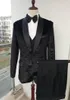 Men's Suits Flannel With Pattern Groom Tuxedo Shawl Lapel Men's Business Suit Wedding Party Dinner Three-piece Jacket (jacket Pants