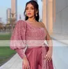 2023 Arapça Dubai Vestido de Novia Bir Uzun Kollu Tulum Balo Elbiseleri Sergiller Üst Kıyafet Özel Durum Gowns BC15166 GW0210