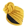 Cappello turbante foderato in raso elasticizzato con fiori grandi da donna Copricapo per feste di nozze Cappello musulmano Accessori per capelli da donna Cappello indiano Chemio Cap