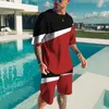 Chándales de hombre 2023, camiseta de primavera y verano para hombre, ropa deportiva con estampado 3D, pantalones de playa con forro de cuello redondo, chándal de 2 piezas