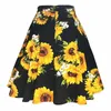 Röcke Sunflower Damen Tunika Big Swing Rock Arrival Polka Dot Floral Bedruckte Baumwolle Schule 50er Pin Up Rockabilly Short 230209