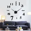 Orologi da parete 37 pollici (93 cm) Design moderno parole in inglese adesivi per orologio per la casa per la casa fai -da -te Office 3d decorazione