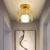 S Golden Corridor LED Simple moderne entrée porche balcon luxe créatif plafonnier E27 0209