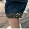 Men's Shorts Men's Plus Size Hip-Hop Wide-leg Multi-Pocket Cropped Denim Pants Cargo Jeans Men