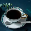 Koppar tefat kreativ nordisk stil ben porslin kaffekopp och tefat eftermiddag te keramik europeisk