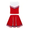 Cheerleading 2pcs Dziewczyny Dziewczyny Sport Dance Suit Costume V Cheer Verte Bez rękawów