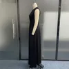 Robes décontractées robe sans manches noir sexy fête o-cou élégant pour les femmes