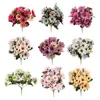 Fleurs décoratives Décoration de mariage Simulation Hollande Chrysanthème Fleur Artificielle Plantes Tournesol À La Main 9 Fourchettes 25 Têtes Mariée