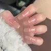 różowe brokatowe wzory do paznokci