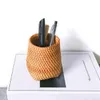 Rattan Chopsticks Tube Spoons Bucket Dinner Knives Forks Tableware Storage Box Pen Pencil Ruler Holder Home Storage Baskets