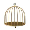 Storage Boxes Golden Modern Decorative Makeup Display Holder Cage Shape Rack Sturdy For Dorm