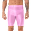 Shorts masculinos masculino masculino de cor sólida de cor sólida ginástica cintura elástica de perneiras curtas Bulge bolsa de nadar com tronco de banho esportiva fitness