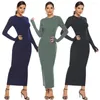 Casual jurken 2023 Lang gebreide trui jurk vrouwen sexy maxi feest mouw solide winter bodycon slanke vestidos