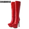 Boots European American Microfiber Sexy Knee High Woman Dance Designer Shoes Pointed Toe Stiletto Heel Boot