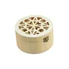 Caschetti per gioielli 3pcs Flower and Hollow Pattern Cap Wood Box Memorial Memorial Reg Regone Gor Domeni uomini bambini