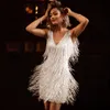 Casual Dresses Women Evening Party Dress Sexy Open Back V-Neck Great Gatsby Costume Fringed Embellished Birthday Dresses Wedding Christmas 230210