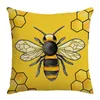 Kissen Bienentag Cartoon Frühling und Sommer Sofa Wohnzimmer Dekoration Sonnenblume bedruckter Bezug