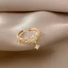 Cluster Rings KAROPEL Classic Star Pendant Gold Opening For Woman Korean Fashion Jewelry Wedding Party Girl's Unusual Sexy Ring