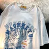 Męskie koszulki T-shirt American Cartoon Baseball Glove z krótkim rękawem dla mężczyzn i kobiet Ins Summer Loose Casual Para Half Tops Ubrania