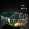 Plates Home Wrought Iron Fruit Basket Light Luxury Storage Tray Living Room Modern Double Snack Basin Decorative