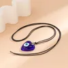 Pendant Necklaces Blue Evil-Eye Choker Necklace For Women Girl Elegant Weave Adjustable Wax Chain Year Jewelry Ornament NM