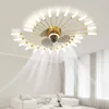 조명 어두운 램프 현대 샹들리에 및 리모컨 생활 식당 침실 침실 LED 천장 선풍기 0209