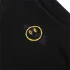 Mode De Luxe Hommes À Manches Longues Sweat Sourire Visage Lettre Impression Sweat Conception Ras Du Cou Pull Top Noir Abricot