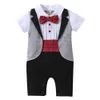 Kleidungssets 2022 Sommer Neue Kinder Plaid Kleidung Sets Baby Junge Gentleman Smoking Stil Strampler Bequem An- Und Auszuziehen 12801 W230210