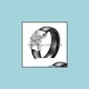 Anneaux De Bande Blanc Noir Céramique Plus Zircon Cubique Pour Les Femmes Or Couleur En Acier Inoxydable Bague De Mariage Bijoux De Fiançailles Drop Delivery Dhevu