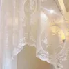 Gardin koreanska vita spetsar korta tyllgardiner för kök flroal voile fönster vardagsrum ren sovrum persienner draperar dekor