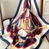 Europeiska och amerikanska höstens nykedja Small Silk Scarf Women's Artificial Silk Decorative Scarf Summer