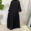 Vêtements ethniques Eid Ramadan Abaya pour femmes musulmanes Maxi robe Dubaï Turquie Kaftan Robe en mousseline de soie arabe islamique Caftan Femme Musulmane