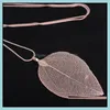 Pendant Necklaces Gold Chain Necklace Fashion Women Men Jewelry Maxi Rose Color Real Charm Pendants Leaf Drop Delivery Dhbdc