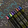 علامات 1224364860 ألوان رأس مزدوج جولة النقطة الاكريليك الطلاء مجلة القلم القلم Kawaii Marker Pen Art Supplies 230210