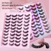 Reusable Handmade Fake Eyelashes 3D Curled Messy Crisscross Natural Thick Russian Curling False Lashes Full Strip Lash Extensions Makeup for Eyes