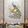 壁の時計ホームデコレーションクロックピーコッククォーツビッグモダンクリエイティブリビングルームオフィスカフェエル装飾ベッドルームサイレントウォッチ