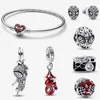 스파이더 스터드 귀걸이 펜던트 매력 팔찌 디자이너 쥬얼리 DIY FIT Pandora Bracelet Earings Lovers Bangle 925 Silver Beads Valentine 's Day Gift