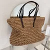 Totes Taschen Bohemian Hollow Straw Beach Handabg Handgefertigte gewebte Umhängetasche für Frauen Raffia Shopping Travel Female Summer Casual Tote 230210