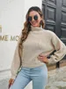 Women's Sweaters Ladies Fashion All Match Tops Women Autumn Winter Turtleneck Colorful Blend Balloon Sleeve Loose Chic Sweater For Female