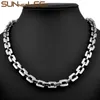 Chaînes En Acier Inoxydable 316L Collier 8mm 9mm Géométrique Carré Lien Chaîne Haute Polissage Argent Couleur Hommes Femmes Cadeau SC221Chains