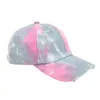 Ball Caps Tie Dye Ink Painting Hat Womens Mesh HatsPatch Preppy Hat Retro Baseball Cap Ponytail Baseball Caps for Women Hats Caps G230209