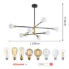 Lumières Nordic Spoutnik Black Chandeliers LED lampe 4/6/8 Light Home Lighting Intérieur Plafond Plafond Pendre non inclus Bulbes 0209