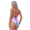 Kvinnors badkläder sexiga kvinnor Högskurna backless One Piece Swimsuit Thong Bikinis Swim Suit Kvinnlig badmonokini Simningstrandkläder